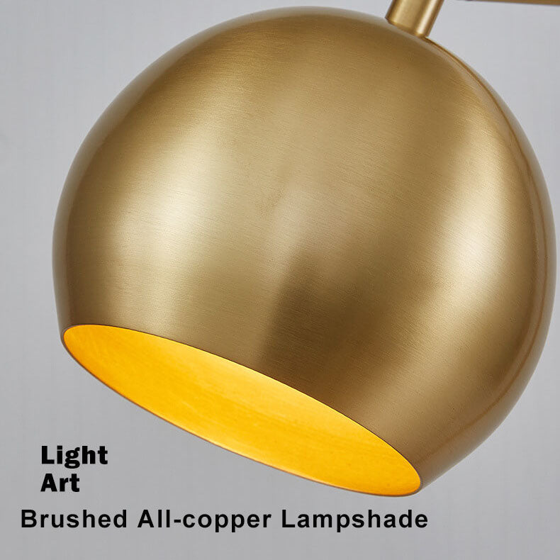 Einfache Tischlampen aus Kupfer mit 1 Leuchte und Marmorsockel 