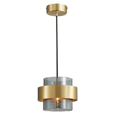 Modern Glass 1-Light Cylindrical Pendant Light