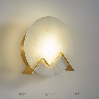 Circle Marble 1-Light LED Wall Sconce Lamp