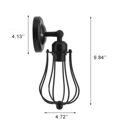 Retro-Schmiedeeisenkäfig 1-Licht drehbare bewaffnete Wandleuchte 