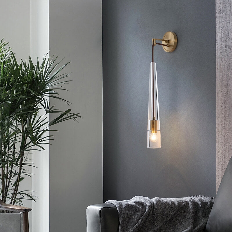 Modern Crystal 1-Light Baseball Bat Sconce Lamp