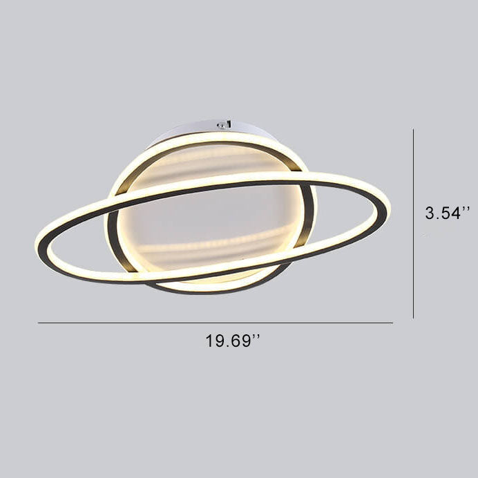 Circle Ring 1-Light LED 3 Color Changeable Flush Mount Lighting 2 Design