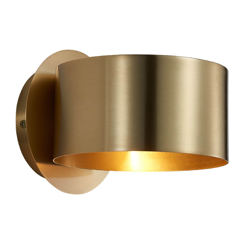 Modern 1-Light Drum Shaped Wall Sconce Lamp