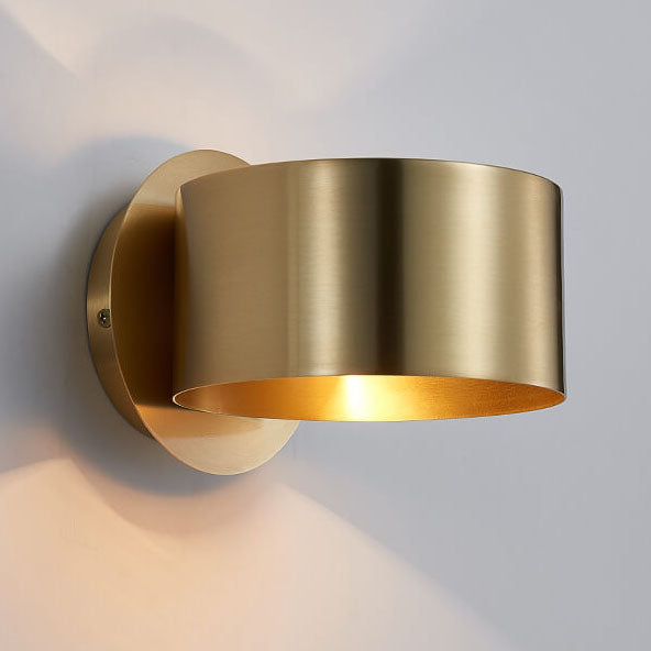 Modern 1-Light Drum Shaped Wall Sconce Lamp