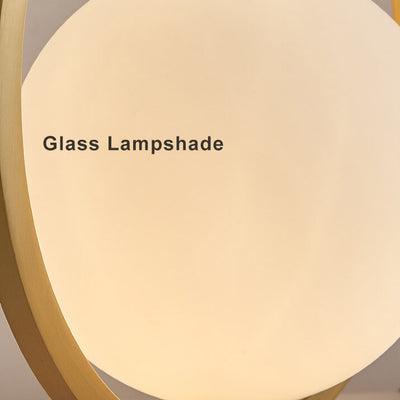Modern Circle Ring Glass Ball 1-Light Globe Table Lamps