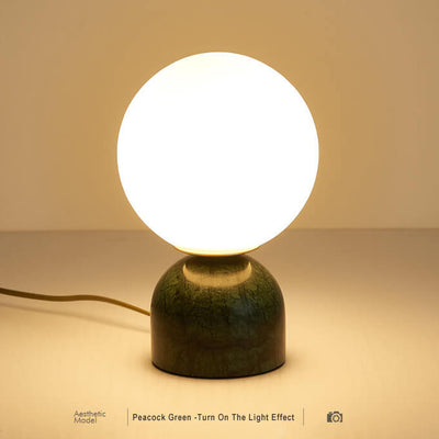 Modern Glass Ball 1-Light Marble Base Table Lamps 2 Color