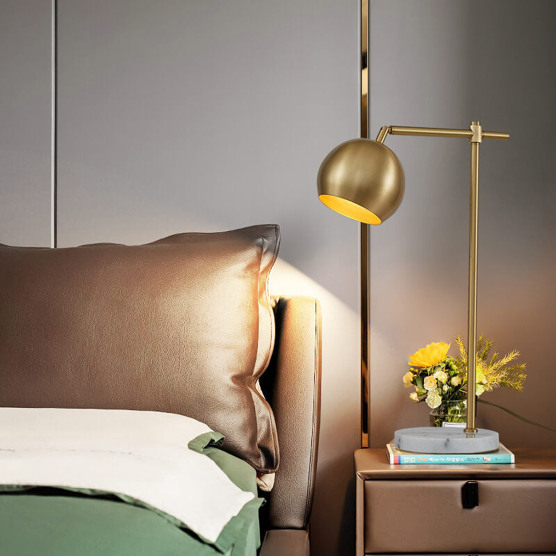 Simple All-copper 1-Light Marble Base Table Lamps