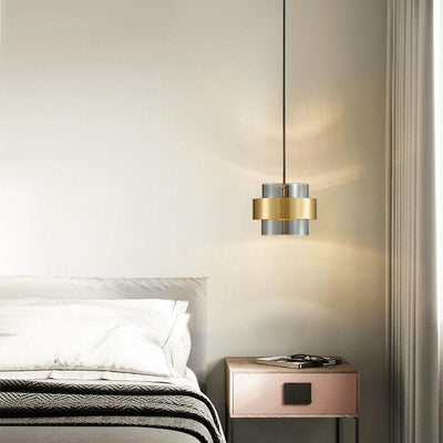 Modern Glass 1-Light Cylindrical Pendant Light