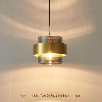 Modern Glass 1-Light Cylindrical Pendant Light