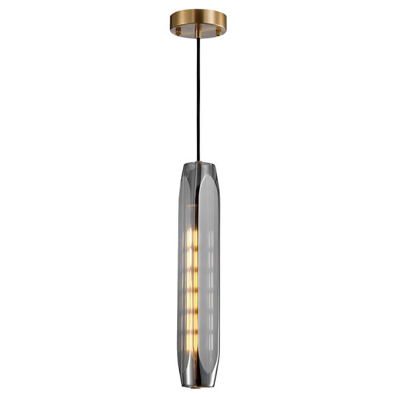 Lámpara colgante de jarra larga con 1 luz de cristal 