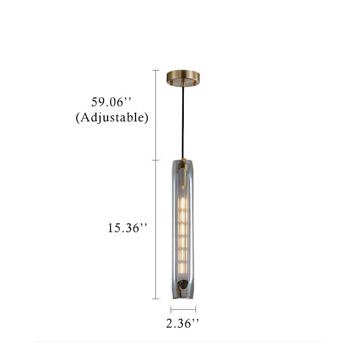 Crystal 1-Light Long Jar Pendant Light