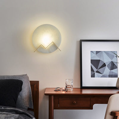 Circle Marble 1-Light LED Wall Sconce Lamp