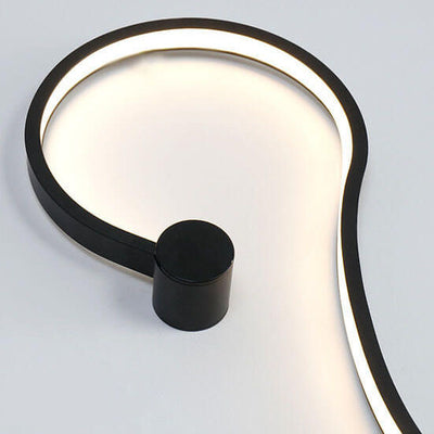 Moderne lange Aluminium-Schlangenform 1-Licht gebogene LED-Wandleuchte 