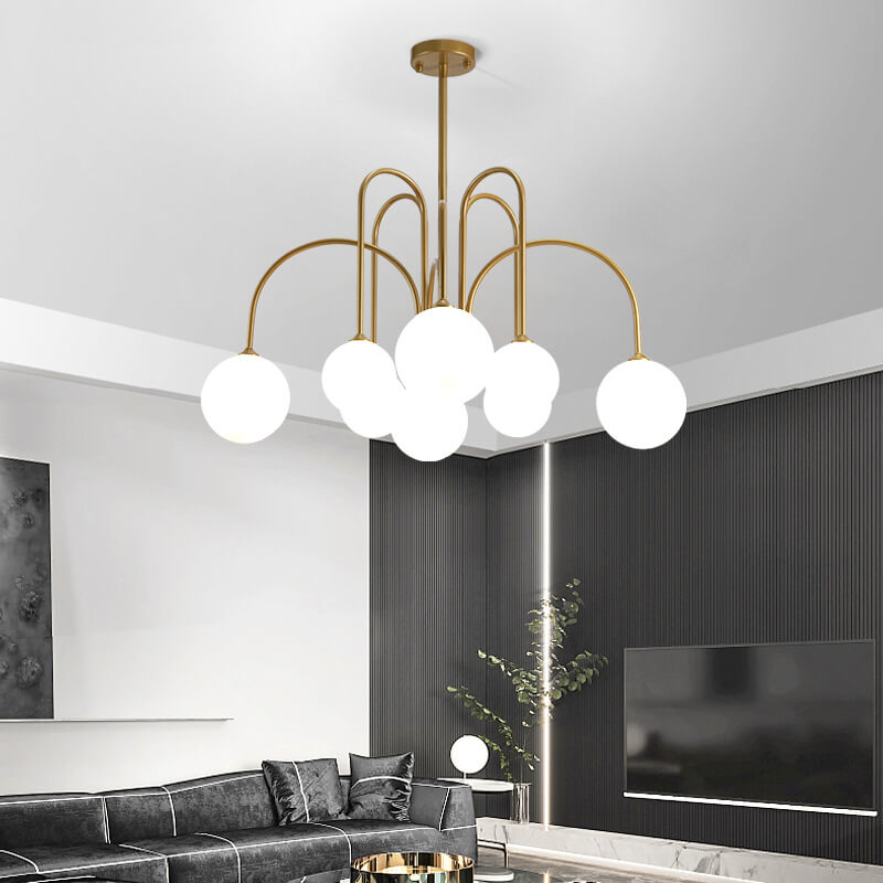 Glass Ball 6-8 Light Arch Chandeliers
