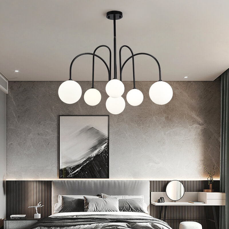 Glass Ball 6-8 Light Arch Chandeliers