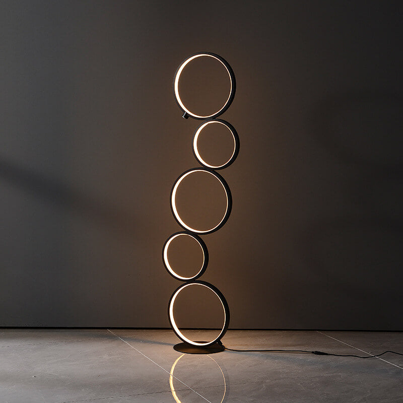 Five Circle Ring LED Round  Combination Floor Lamps