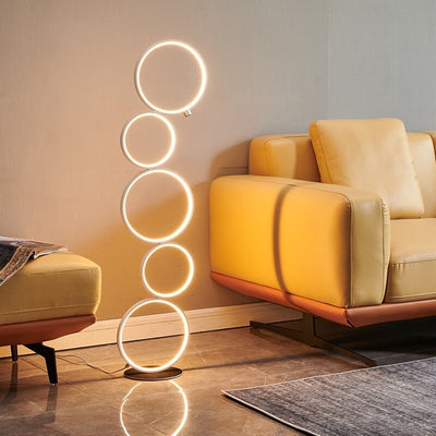 Five Circle Ring 1-Light Round  Combination Floor Lamps
