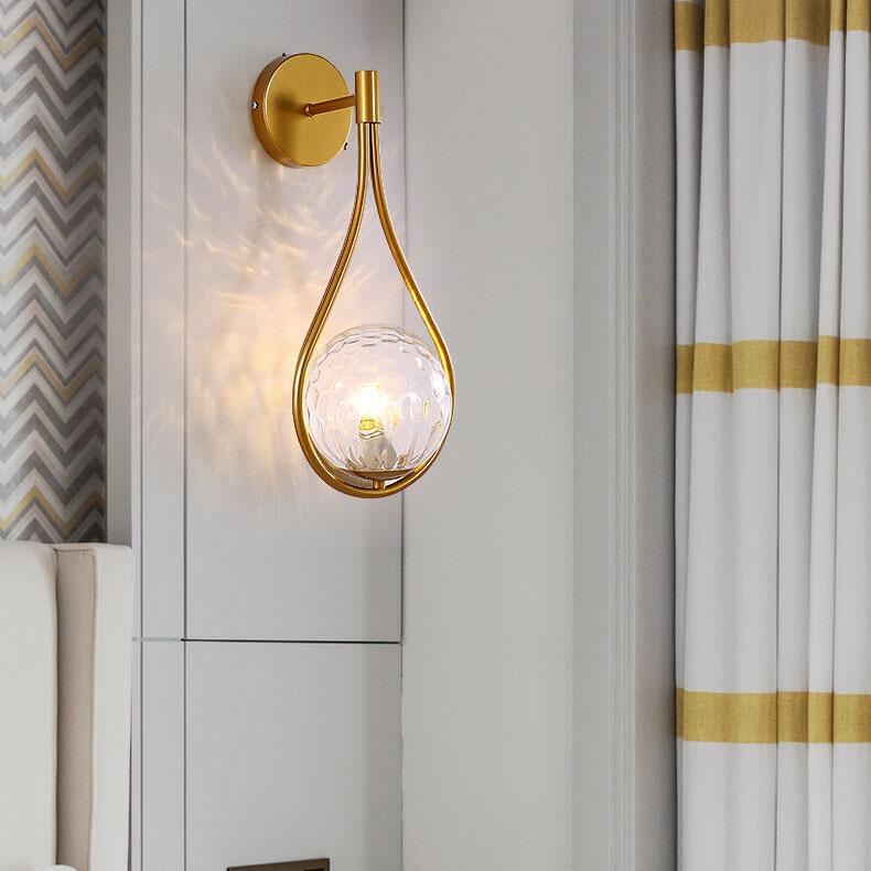 Moderne 1-Licht-Globus-Wassertropfen-Form Wandleuchte mit Arm, 2 Designs 