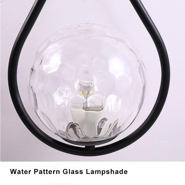 Modern 1-Light Globe Water Drop Shape Armed Sconce Lamp 2 Design