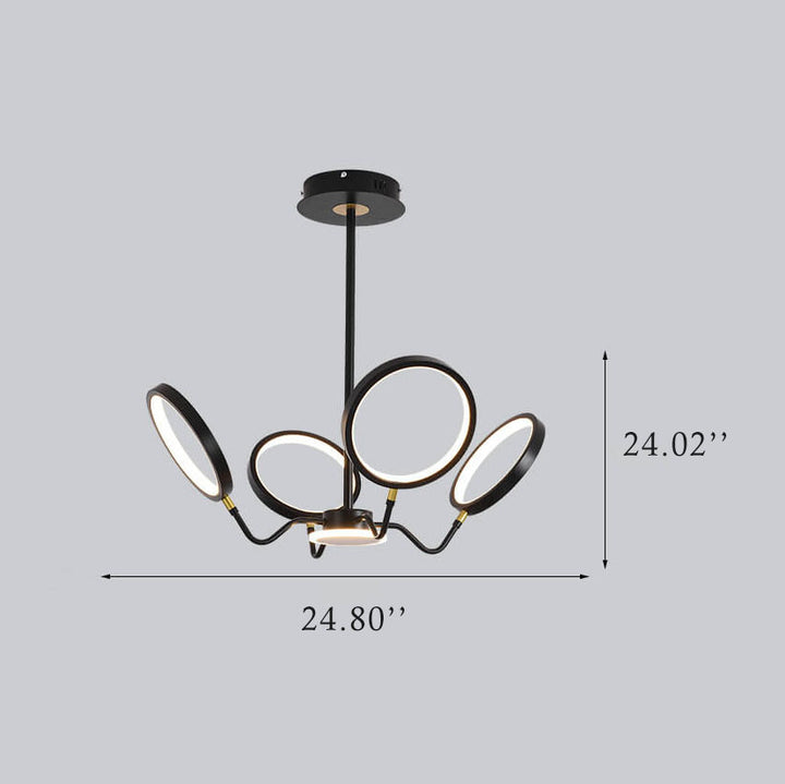 Einfache Kreis 5-Licht LED Kronleuchter 