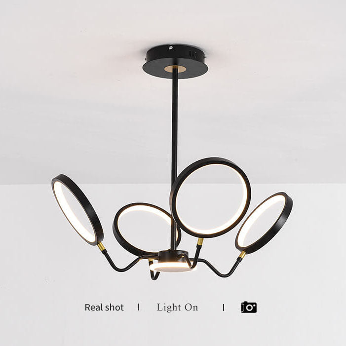Simple Circle 5-Light LED Chandeliers