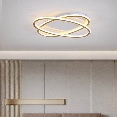 Circle Ring 1-Light LED 3 Color Changeable Flush Mount Lighting 2 Design