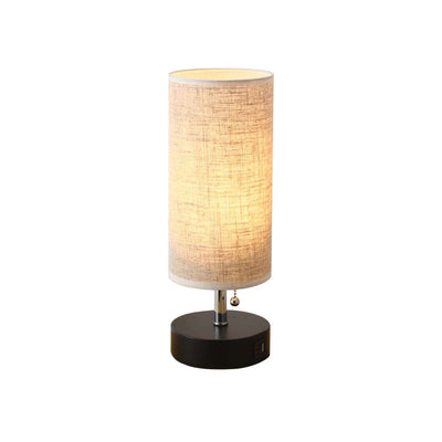 Lampe de table à 1 lumière en tissu de fer creux à colonne créative 
