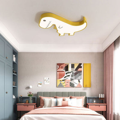 Cartoon Creative Metal Dinosaur LED Flush Mount Ceiling Light