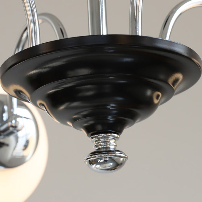 Lustre en verre cuivre traditionnel français Orb 3/4/5 lumières pour salon 