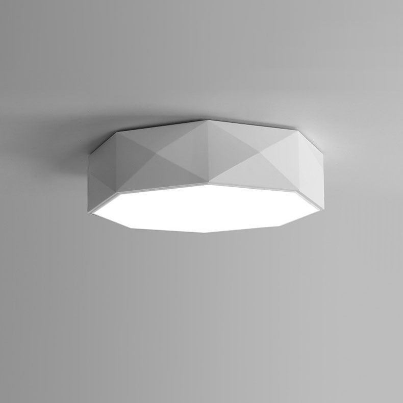 Modern Minimalist Rhombus Geometry Acrylic Iron LED Flush Mount Ceiling Light for Living Room