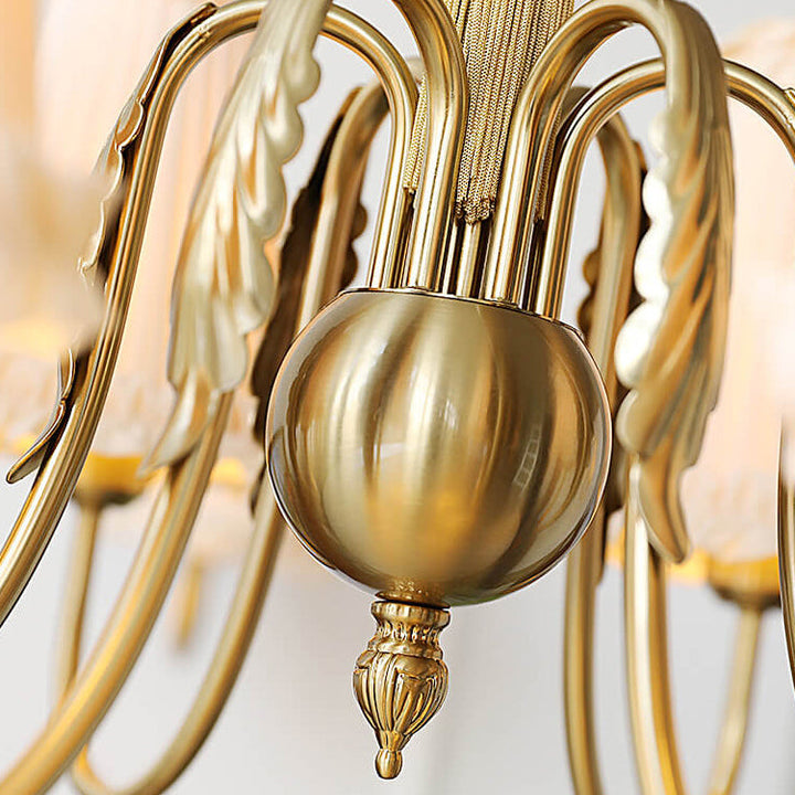 Abat-jour en tissu vintage français pour lustre à 4/6/8 lumières 