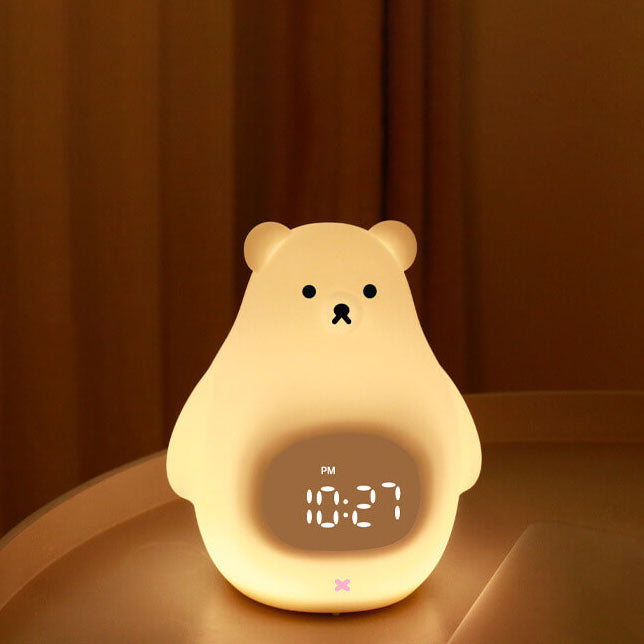 Réveil en silicone ours polaire avec lumière LED de nuit 