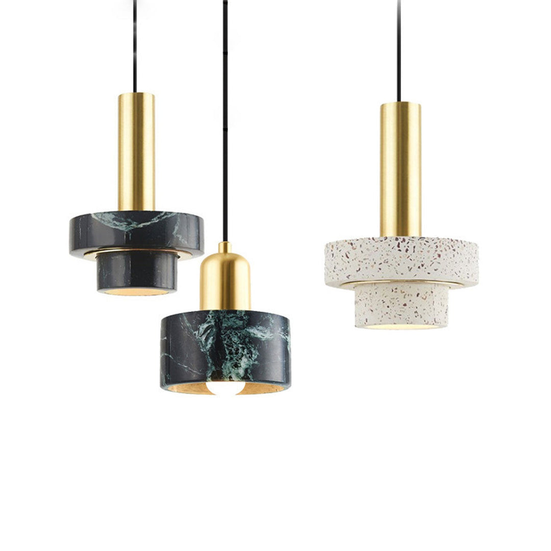Suspension Luminaire en Métal et Marbre de Luxe Moderne à 1 Lumière 