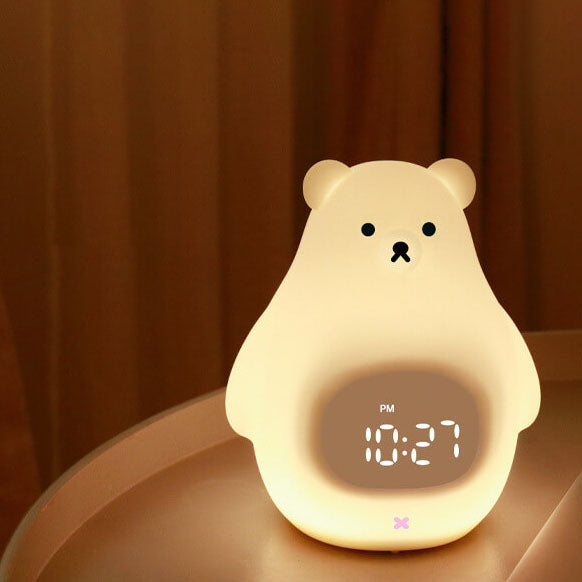 Réveil en silicone ours polaire avec lumière LED de nuit 