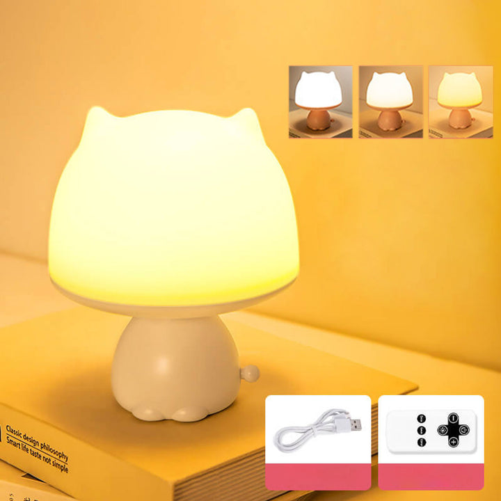 Lampe de Table Intelligente LED Rechargeable avec Veilleuse Créative en Forme de Dessin Animé 