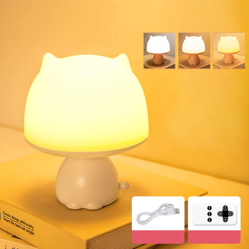 Lampe de Table Intelligente LED Rechargeable avec Veilleuse Créative en Forme de Dessin Animé 