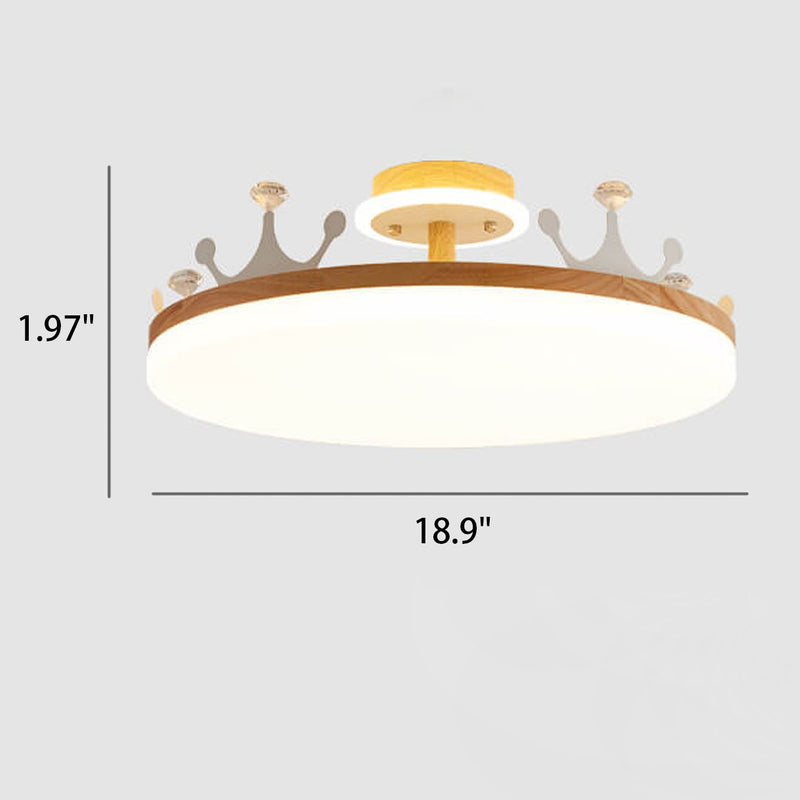 Nordic Log Crown LED Flush Mount Ceiling Light