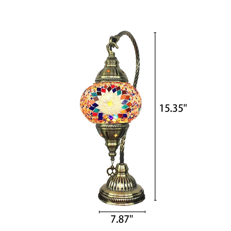 Vintage Stained Glass Turkish Style LED Table Lamp