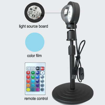 RGB 16 Color Remote Control LED Projector Mood Light Floor Lamp