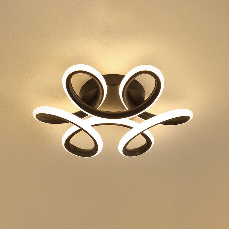 Simple Curved Flower LED Semi-Flush Mount Ceiling Light