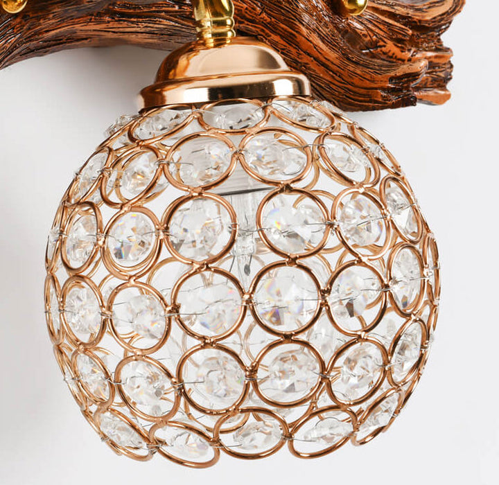 Lampe murale à 1 lumière en résine de noix d&