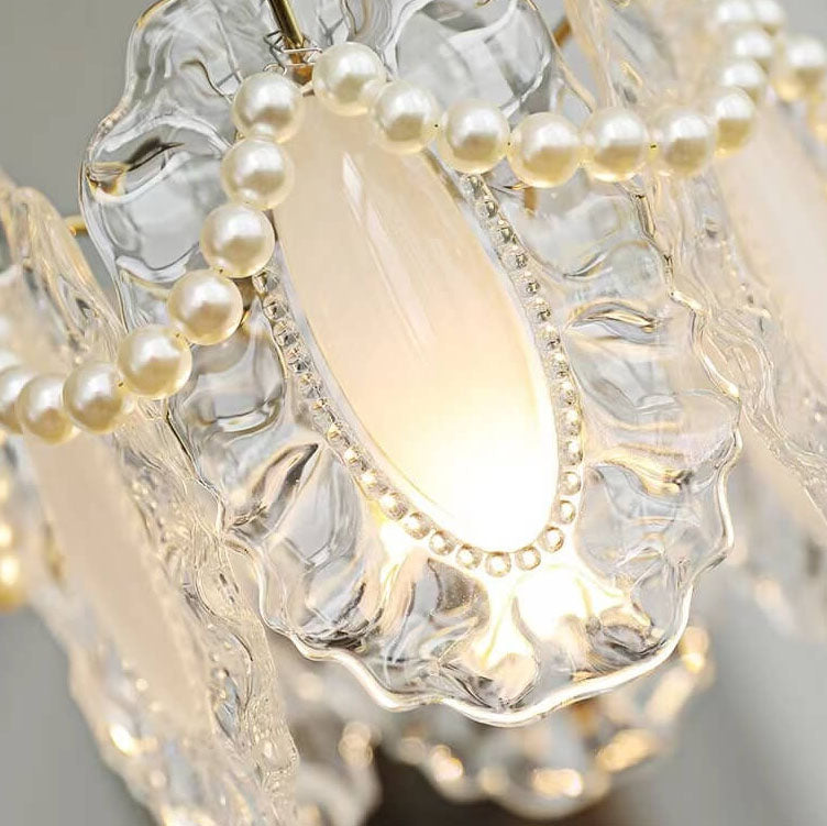 French Light Luxury Hardware Lampe suspendue à 1 lumière en verre 