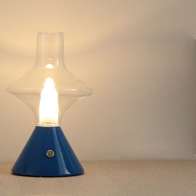 Nordic Retro High Boron Glass USB Charging LED Night Light Table Lamp