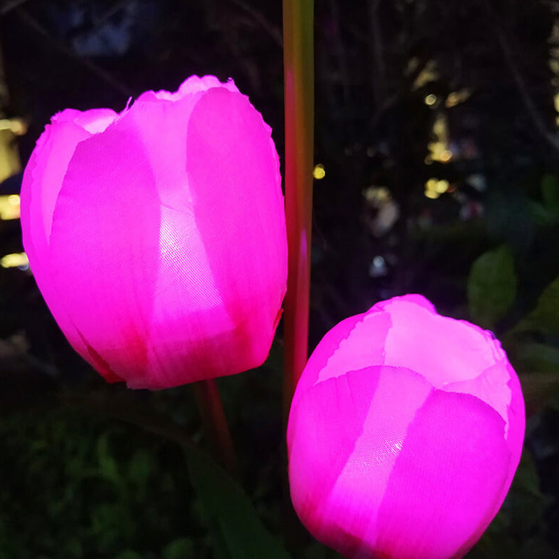 Solar Tulip Lawn Light Outdoor Garden LED Tulip Flower Light Ground Insert Landscape Light
