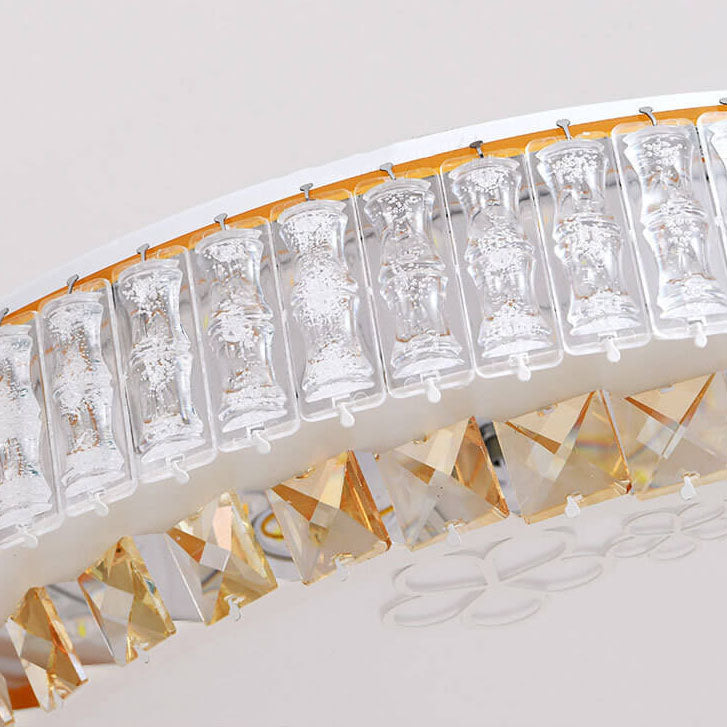 Modern Minimalist Round Acrylic Crystal LED Flush Mount Lighting