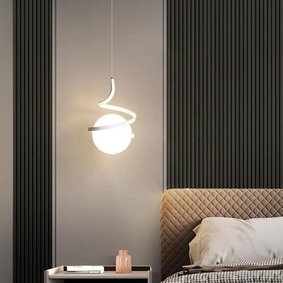 Modern Minimalist Wrought Iron LED Pendant Light