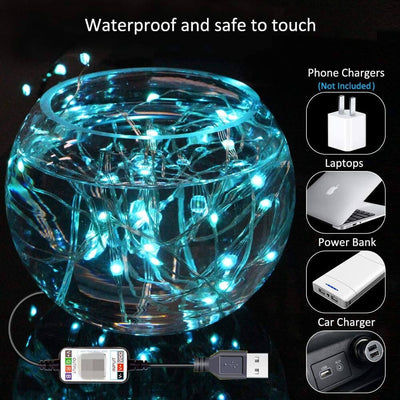 Intelligente dekorative Lichterketten Musik USB Bluetooth App Kupferdraht dekorative Lichter 