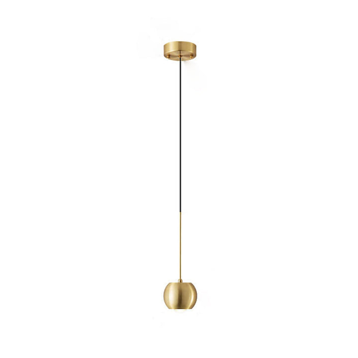 Nordic Light Luxury Full Brass Cylindrical Mini LED Pendant Light