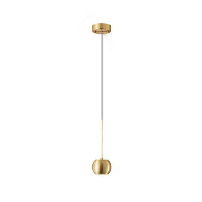 Nordic Light Luxury Full Brass Cylindrical Mini LED Pendant Light