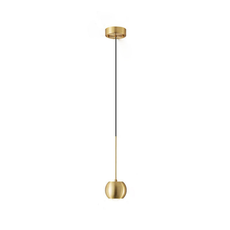 Nordic Light Luxury Full Brass Cylindrical Mini LED Pendant Light